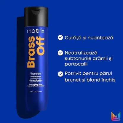 Poza cu Matrix Total Results Brass Off Sampon 300ml - Pentru Neutralizarea Nuantelor Portocalii